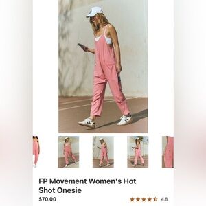 NWT Free People Movement-  Hot Shot Onesie- Hibiscus- Size M
